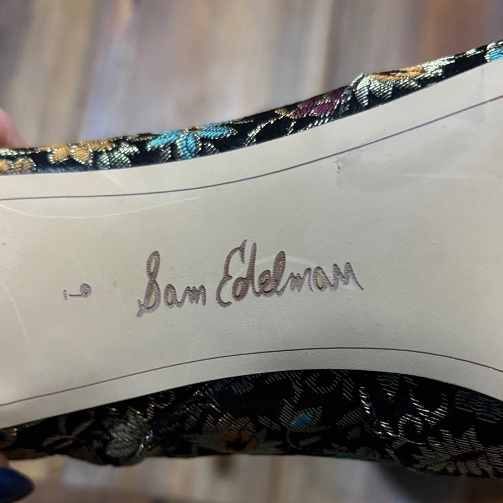Sam Edelman Olette floral brocade tapestry stiletto ankle bootie Size 9 - Picture 2 of 6